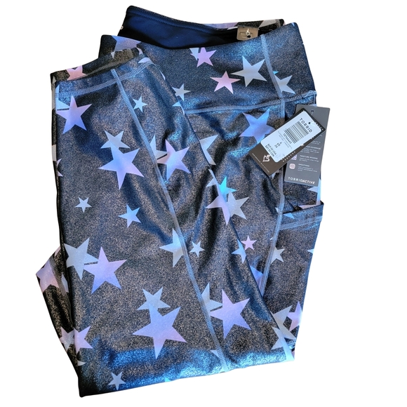 Torrid Performance Core Full Length Active Legging W Side Pockets Black Shimmer - Picture 4 of 13